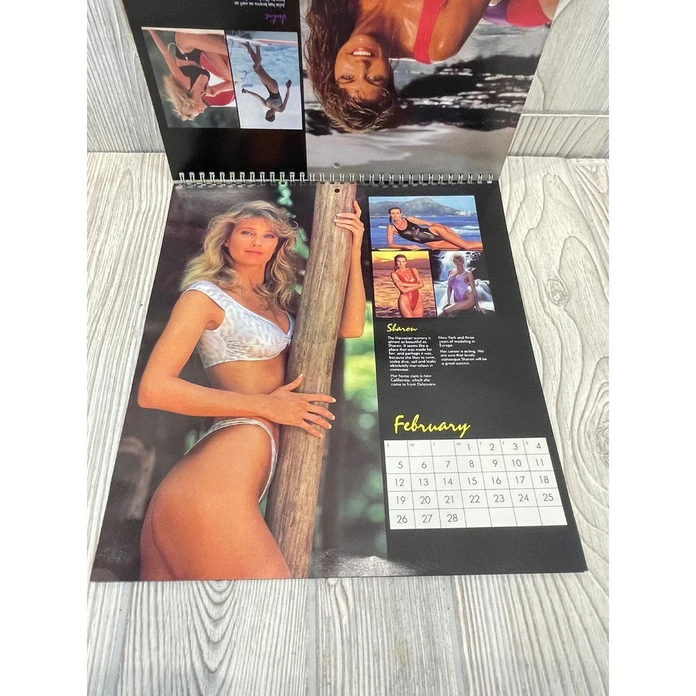 Vintage 1989 Beauty Under The Sun Swimwear Calendar H2O Retro 80s Fashion Models
